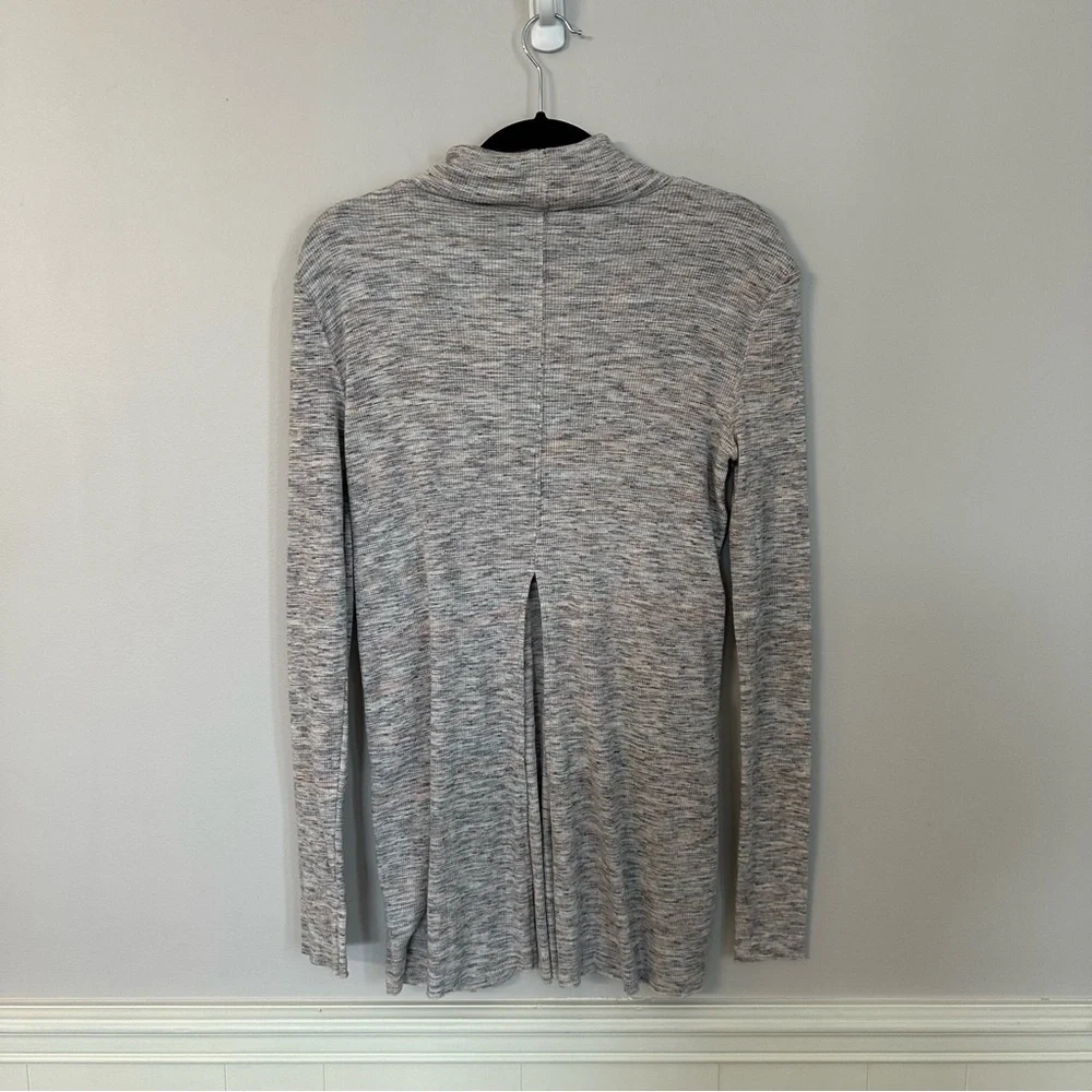 We The Free Women’s Long Sleeve Cowl Neck Gray Multicolored Ribbed Tunic Sz S GU